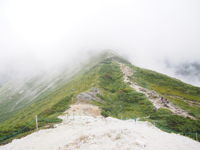 唐松岳の稜線写真