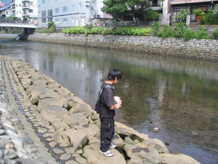 松川河畔写真・松川にはたくさんの魚が泳いでいます