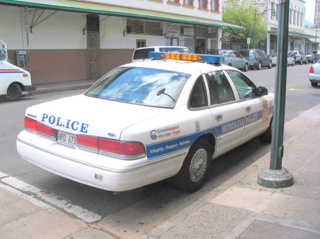Honolulu 警察パトカー写真