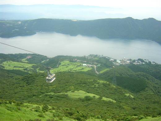 箱根駒ケ岳ロープウエーと芦ノ湖写真