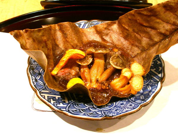 丹波しめじ朴葉焼き