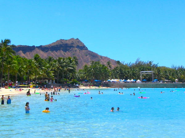 ワイキキビーチから見るダイアモンドヘッド